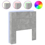 vidaXL Armoire tête de lit avec LED gris béton 100x16 5x103 5 cm