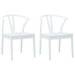 vidaXL Chaise de salle à manger 2 Pièces Blanc et Blanc