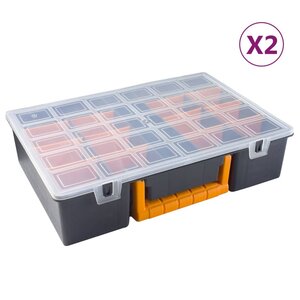 vidaXL Boîtes d'assortiment 2 Pièces séparateurs amovibles 360x250x85 mm
