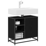 vidaXL Cabinet de salle de bain avec porte Chêne noir 65 x 33 x 60 cm