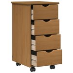 vidaXL Cabinet roulant 34 x 39 x 65 5 cm Bois de Pin Massif