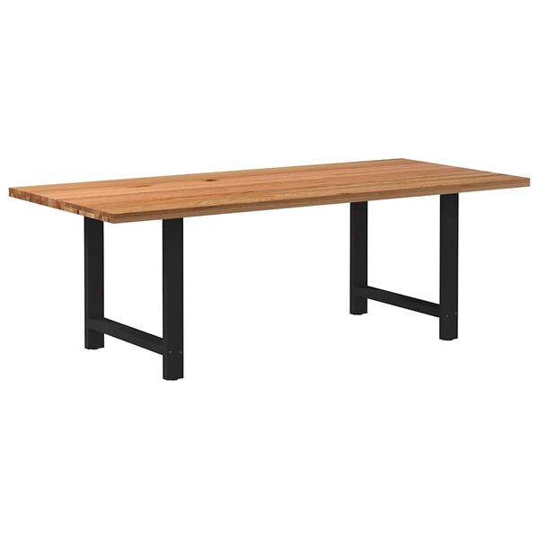 vidaXL Table à manger marron clair bois de chêne massif rectangulaire