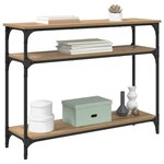 vidaXL Table console avec étagère Chêne artisanal 100 x 29 x 75 cm