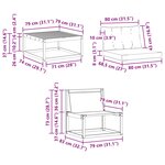 vidaXL Ensemble de canapés d'extérieur 6 Pièces Blanc et noir