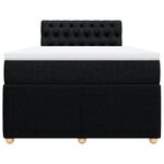 vidaXL Sommier à lattes de lit avec matelas Noir 120x200 cm Tissu