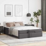 vidaXL Cadre de lit avec matelas Gris 160 x 200 cm Faux cuir
