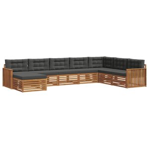 vidaXL Ensemble de canapés d'extérieur 8 pc Naturel et Anthracite