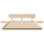 vidaXL Cadre de lit au sol avec tables de chevet 120x190cm en bois massif