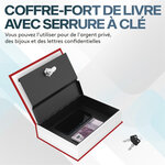 ACROPAQ Coffre Fort Discret à clé Livre- Coffre-fort à clé 116 x 185 x 55 mm simulé en livre- Sécurisez vos objets- Rouge