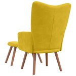 vidaXL Chaise de relaxation avec repose-pied Jaune moutarde Velours
