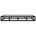 vidaXL Cadre de lit sans matelas noir 140x190 cm bois massif