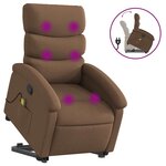 vidaXL Fauteuil de massage inclinable Marron Tissu