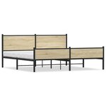 vidaXL Cadre de lit en métal sans matelas chêne sonoma 200x200 cm