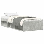 vidaXL Cadre de lit sans matelas gris béton 75x190 cm