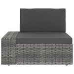 vidaXL Salon de jardin 5 Pièces Résine tressée Gris