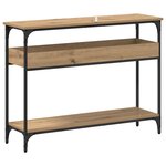 vidaXL Table console avec étagère chêne artisanal 100 x 29 x 75 cm