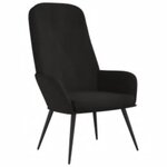 vidaXL Chaise de relaxation avec repose-pied Noir Velours