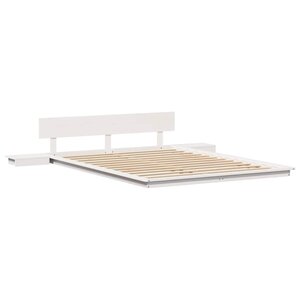 vidaXL Cadre de lit Blanc 140 x 200 cm bois