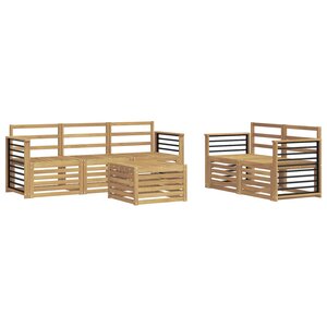 vidaXL Ensemble de canapés d'extérieur 6 pc Blanc Bois d'Acacia Massif