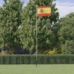 vidaXL Drapeau de l'Espagne et mât 6 23 m Aluminium