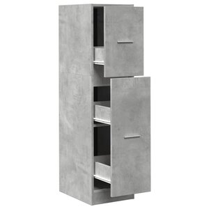 vidaXL Armoire d'apothicaire gris béton 30x41x118 cm bois d'ingénierie