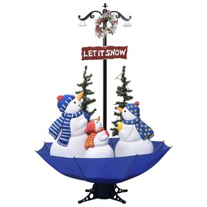 vidaXL Arbre de Noël neigeux avec base de parapluie Bleu 170 cm PVC