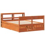vidaXL Cadre de lit sans matelas cire marron 135x190cm bois pin massif