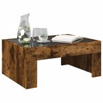 vidaXL Table basse avec LED infini chêne fumé 70x50x30 cm