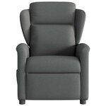 vidaXL Fauteuil inclinable de massage en tissu gris foncé