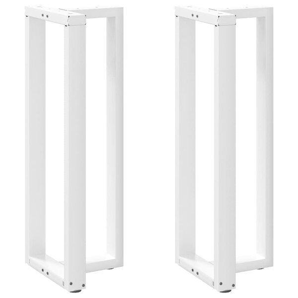 vidaXL Pieds de table de bar en T  2 pièces  blanc  50 x 35 x (110-111) cm  acier