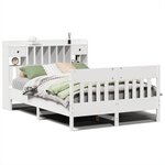 vidaXL Cadre de lit sans matelas blanc 140x190 cm bois de pin massif