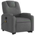 vidaXL Fauteuil de massage inclinable Gris foncé Tissu