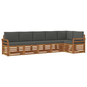 vidaXL Ensemble de canapé d'angle 6 Pièces Naturel et Anthracite