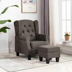 vidaXL Fauteuil avec repose-pied Taupe Tissu