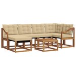 vidaXL Ensemble de canapés d'extérieur 7 pc Naturel et Beige