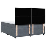 vidaXL Sommier à lattes de lit et matelas Gris foncé 180x200cm Velours