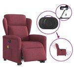 vidaXL Fauteuil inclinable de massage électrique Rouge bordeaux Tissu