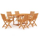 vidaXL Ensemble à manger de jardin 7 Pièces Bois de teck massif