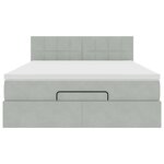 vidaXL Cadre de lit ottoman et matelas gris clair 140x190 velours