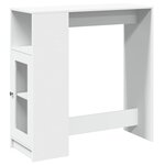 vidaXL Table de bar avec étagères blanc bois d'ingénierie