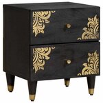 vidaXL Cabinet de chevet avec tiroir 2 Pièces Noir 40 x 33 x 46 cm