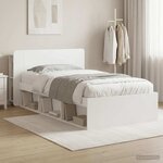 vidaXL Cadre de lit avec rangement Blanc 90 x 190 cm Bois d'ingénierie