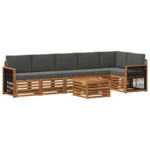 vidaXL Ensemble de canapés d'extérieur 6 pc Naturel et Anthracite
