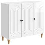 vidaXL Buffet Blanc brillant 89 x 34 5 x 80 cm Bois d'ingénierie