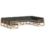 vidaXL Ensemble de canapés d'extérieur 9 pc Blanc et anthracite