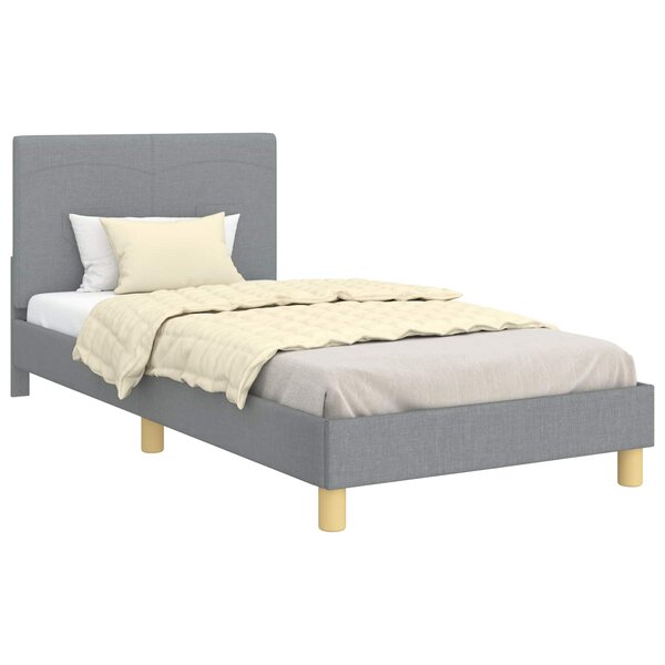 vidaXL Cadre de lit pour enfants avec tête de lit Gris clair tissu