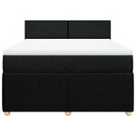 vidaXL Sommier à lattes de lit avec matelas Noir 160x200 cm Tissu