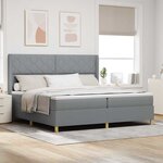 vidaXL Lit à Ressorts avec matelas Gris clair 200 x 200 cm tissu