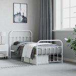 vidaXL Cadre de lit métal avec tête de lit/pied de lit blanc 90x200 cm