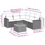 vidaXL Salon de jardin avec coussins 6Pièces mélange beige résine tressée